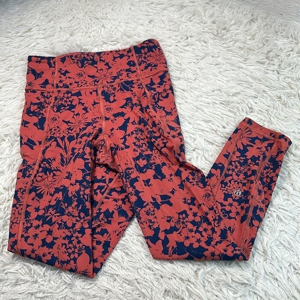 Lululemon Final Lap Crop *23" Efflorescent Dark Canyon Onyx Blue